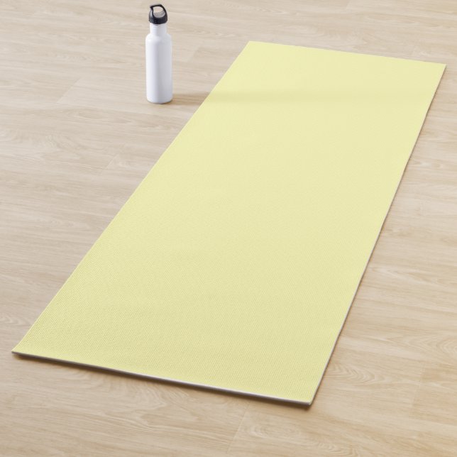 Pastel Yellow Solid Colour Minimalist    Yoga Mat (In Situ)