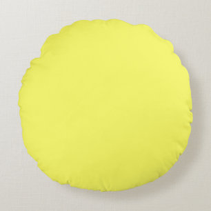Pastel  yellow solid plain colour round cushion