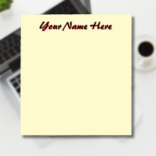 Pastel Yellow Unique Personalised Teacher Gifts Notepad