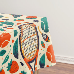 Pastel Yellow 🎾Vintage Tennis Delight🎾 Tablecloth