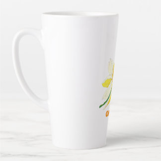 pastel yellow white florals latte mug