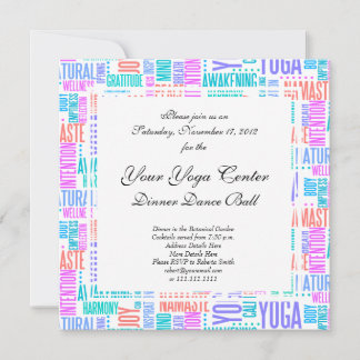 Pastel Yoga Word Cloud Elegant Pattern Invitation