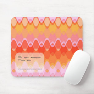 Pastel Zig Zag Waves Hot Pink Abstract Art Pattern Mouse Mat