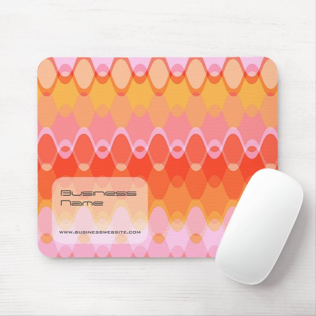 Pastel Zig Zag Waves Hot Pink Abstract Art Pattern Mouse Mat (With Mouse)