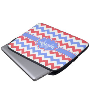 Pastel Zigzag Monogrammed Laptop Sleeve