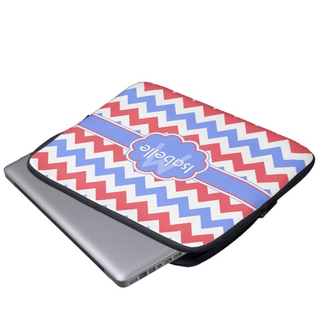 Pastel Zigzag Monogrammed Laptop Sleeve (Front Bottom)