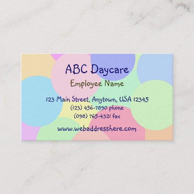 PastelBubbles Business Card (Front)