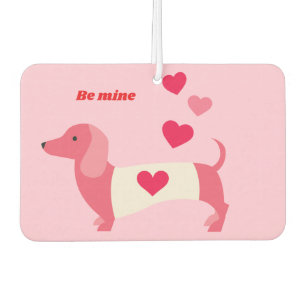 PastelHeart  Dachshund Valentine  Car Air Freshener