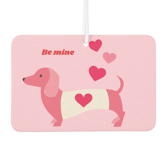 PastelHeart  Dachshund Valentine  Car Air Freshener (Front)