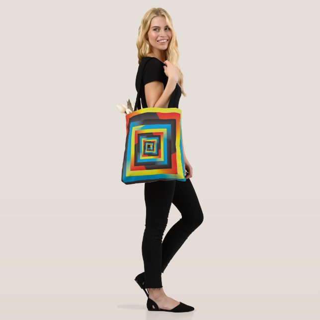 pastell colour square game tote bag (On Model)