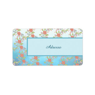 pastellblumen Adressaufkleber Label
