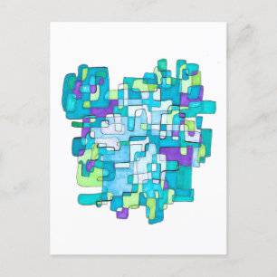 Pastellfarbene Endlose Quadratische Gelassenheit  Postcard