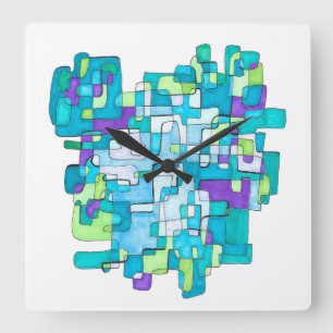 Pastellfarbene Endlose Quadratische Gelassenheit Square Wall Clock