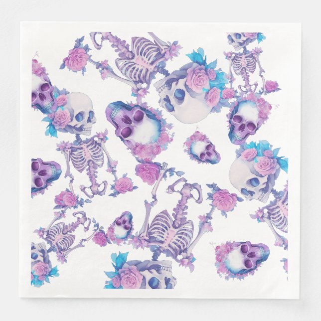 Pastelloween Skulls Napkin (Front)