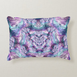 ~ PASTELS ~ Blue Pink Aqua Fractal ~ Original ~ Decorative Cushion