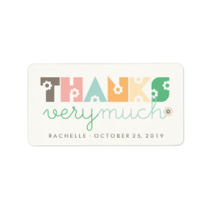 Pastels Daisy Blooms Baby Shower Thank You Labels