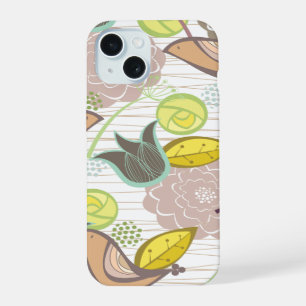 Pastels Pink Sweet Birds Floral Garden Blooms Chic iPhone 15 Case