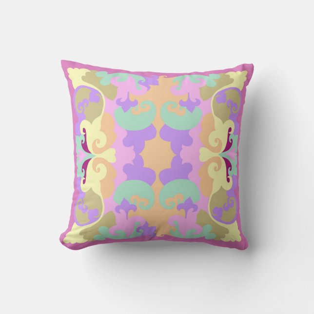 Pastels Reversible Throw Pillow (Front)
