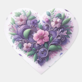 Pastels Scrolly Heart Heart Sticker