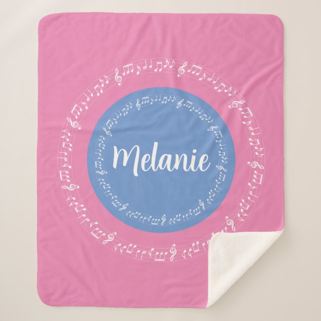 Pastels Sherpa Blanket w/Customised Name (Front)
