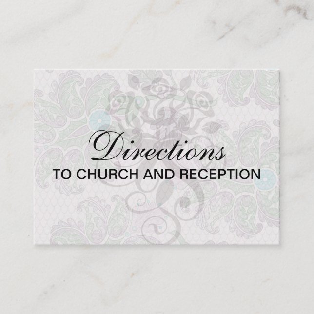 pastels spring floral damask enclosure card (Front)