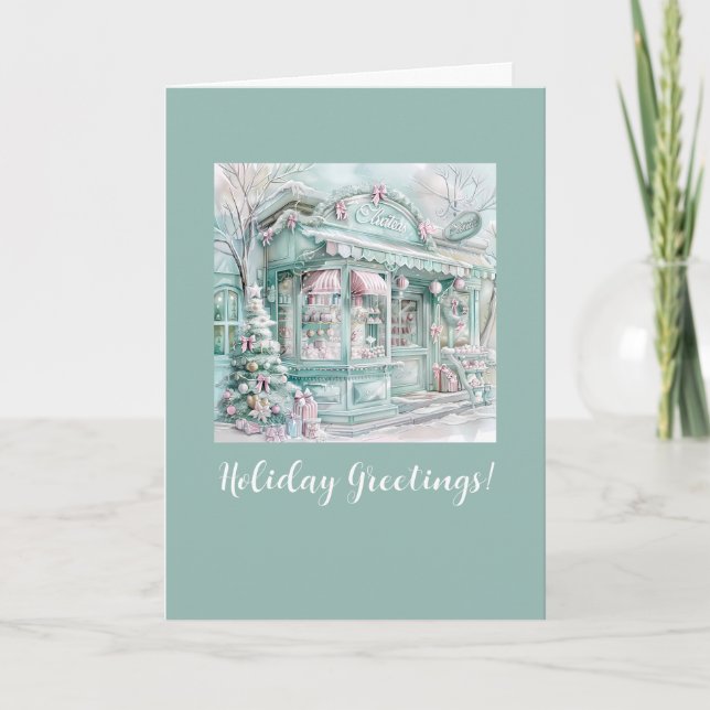 Pastels Vintage Holiday Card (Front)