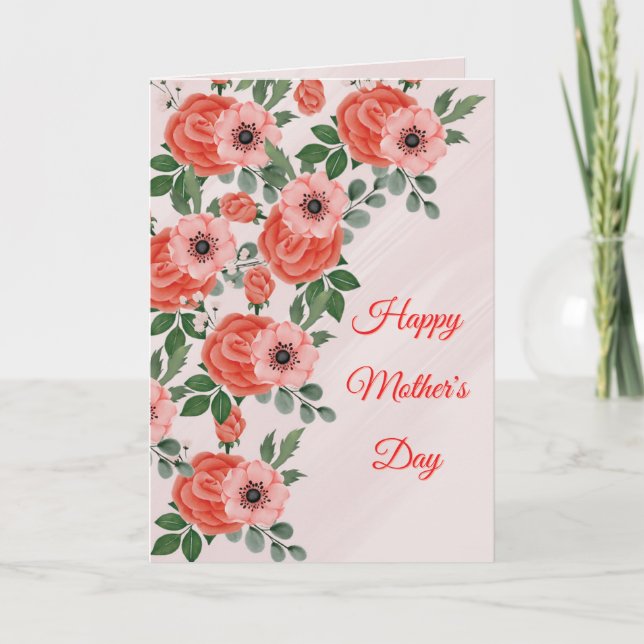 Paster Flowers Mother's Day Card (Touching Text) (Front)