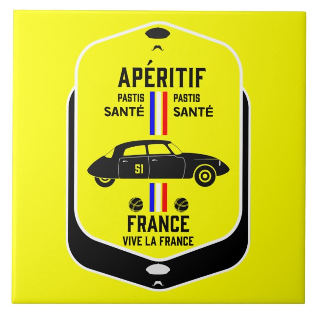 Pastis de Marseille France Tile (Front)