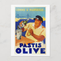 Pastis Olive - Vintage French Wine Poster