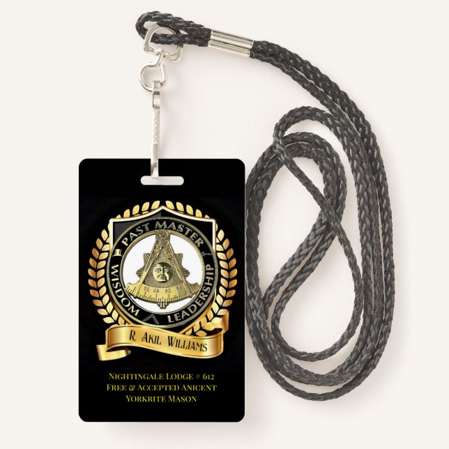 Pastmaster ID Badge (Back with Lanyard)