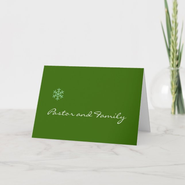 Pastor and Family Snowflake Holiday Card (Front)