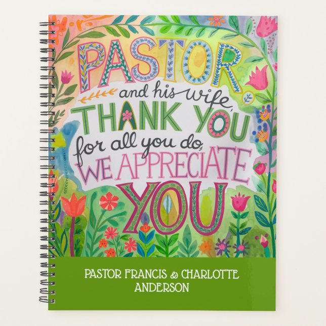 ✝️Pastor and Pastor's Wife Appreciation Gift Names Planner (Front)
