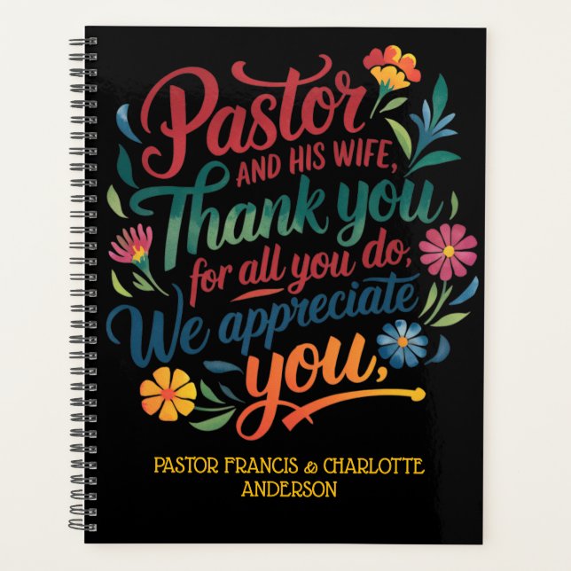 ✝️Pastor and Pastor's Wife Appreciation Gift Names Planner (Front)