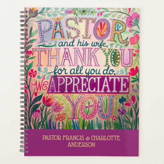 ✝️Pastor and Pastor's Wife Appreciation Gift Names Planner (Front)