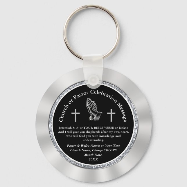Pastor Anniversary Favours or Church Anniversary Key Ring (Front)