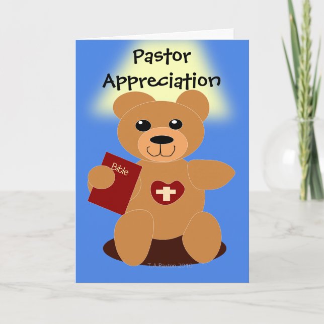 Pastor Appreciation Bible  Bear Card (Front)