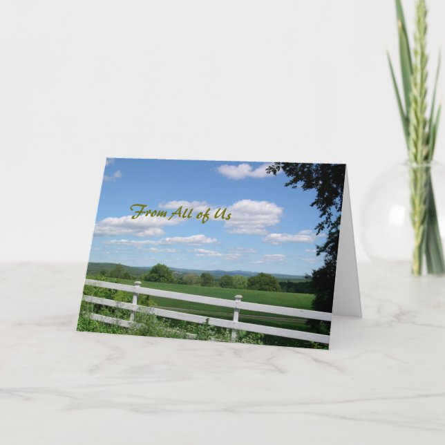 Pastor Appreciation Card, Field and Fence Thank You Card (Front)