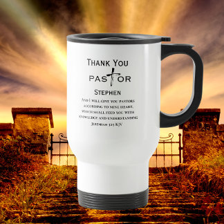 Pastor Appreciation Cross Personalised Travel Mug