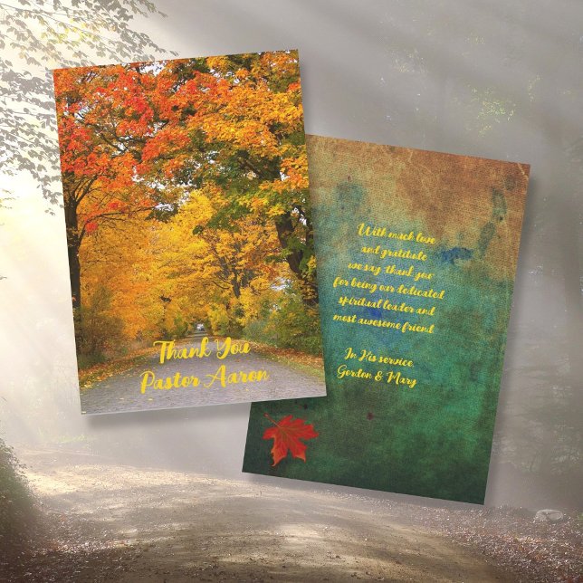 Pastor Appreciation Fall Scene Flat Card (Creator Uploaded)