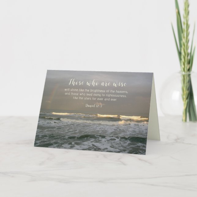 Pastor Appreciation Ocean Scene Scripture Card (Front)