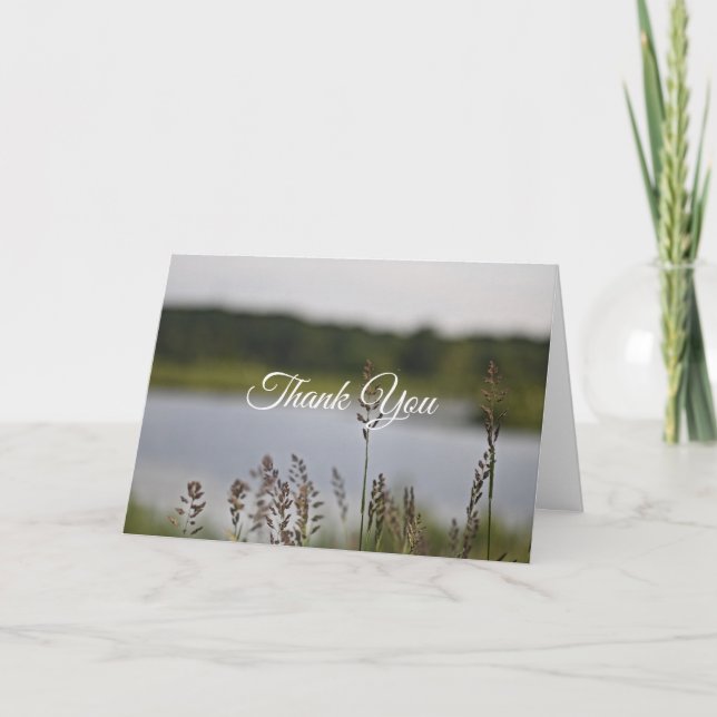 Pastor appreciation Quiet Lake Landscape Bible Thank You Card (Front)