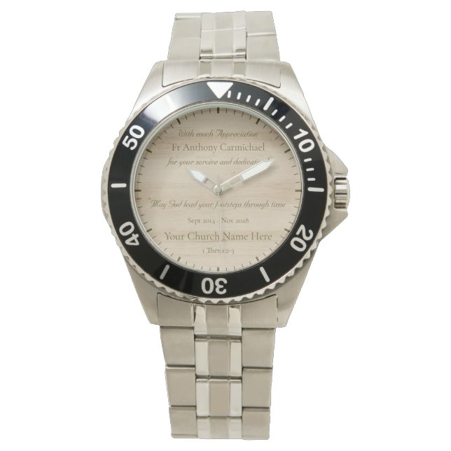 Pastor Appreciation Retirement Christian Gift Watch (Front)