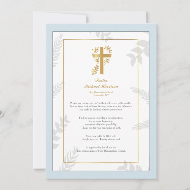 Pastor Appreciation Thank You Card (Front)