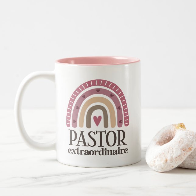 Pastor Appreciation Two-Tone Coffee Mug (With Donut)