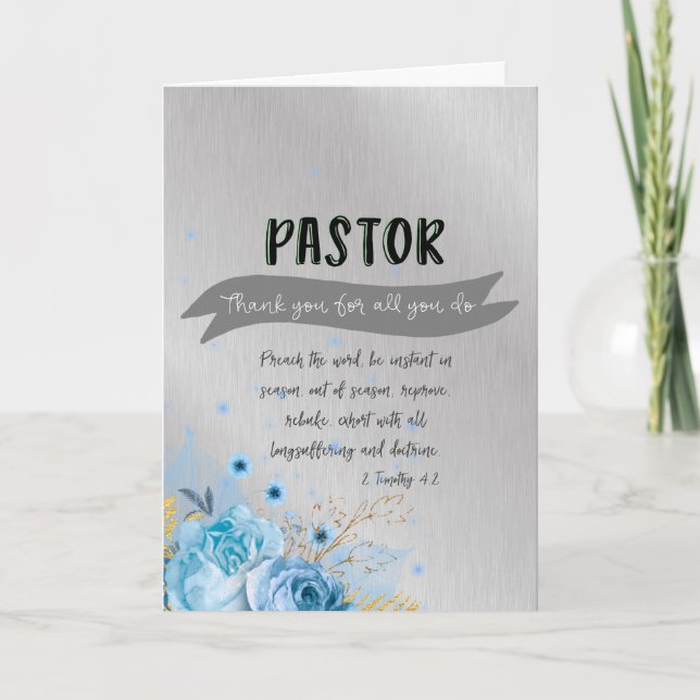 Pastor Appreciation with Bible Verse Card (Front)