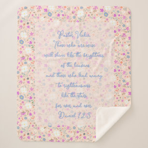 Pastor Appreciation Woman Botanical Scripture Sherpa Blanket