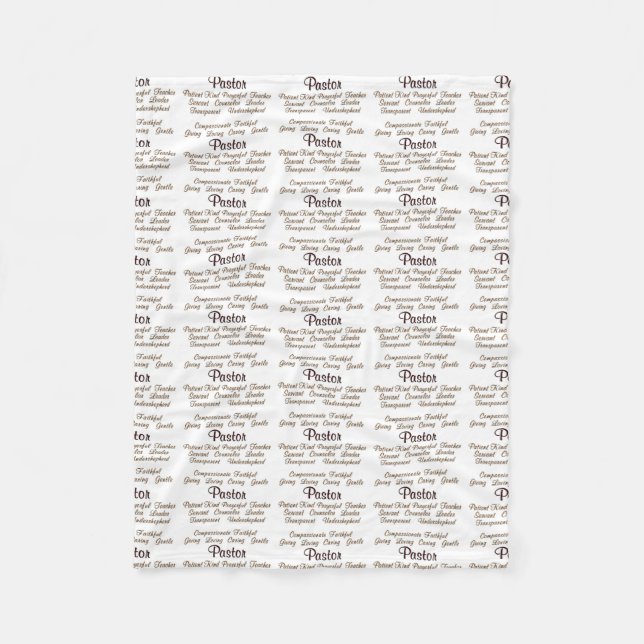 Pastor Attributes Fleece Blanket (Front)