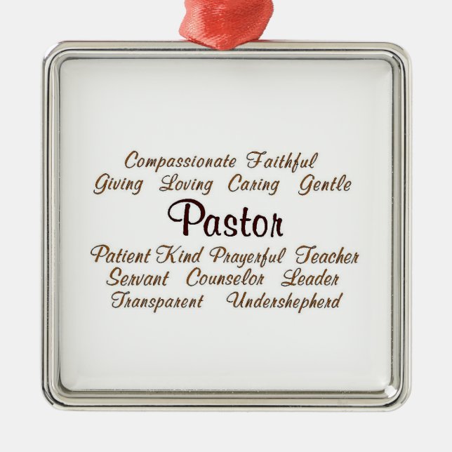 Pastor Attributes Metal Tree Decoration (Front)