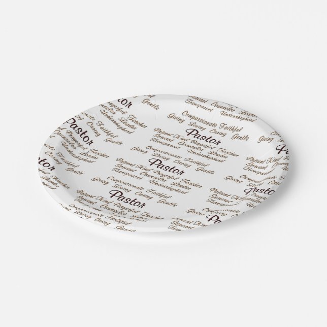 Pastor Attributes Paper Plate (Angled)
