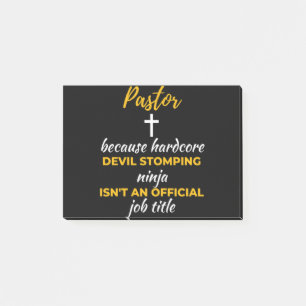 Pastor Because Hardcore Devil Stomping Ninja Post-it Notes